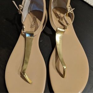 Michael Kors sandals gold and nude color